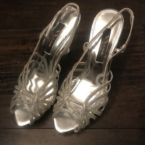 Silver Strappy Heels